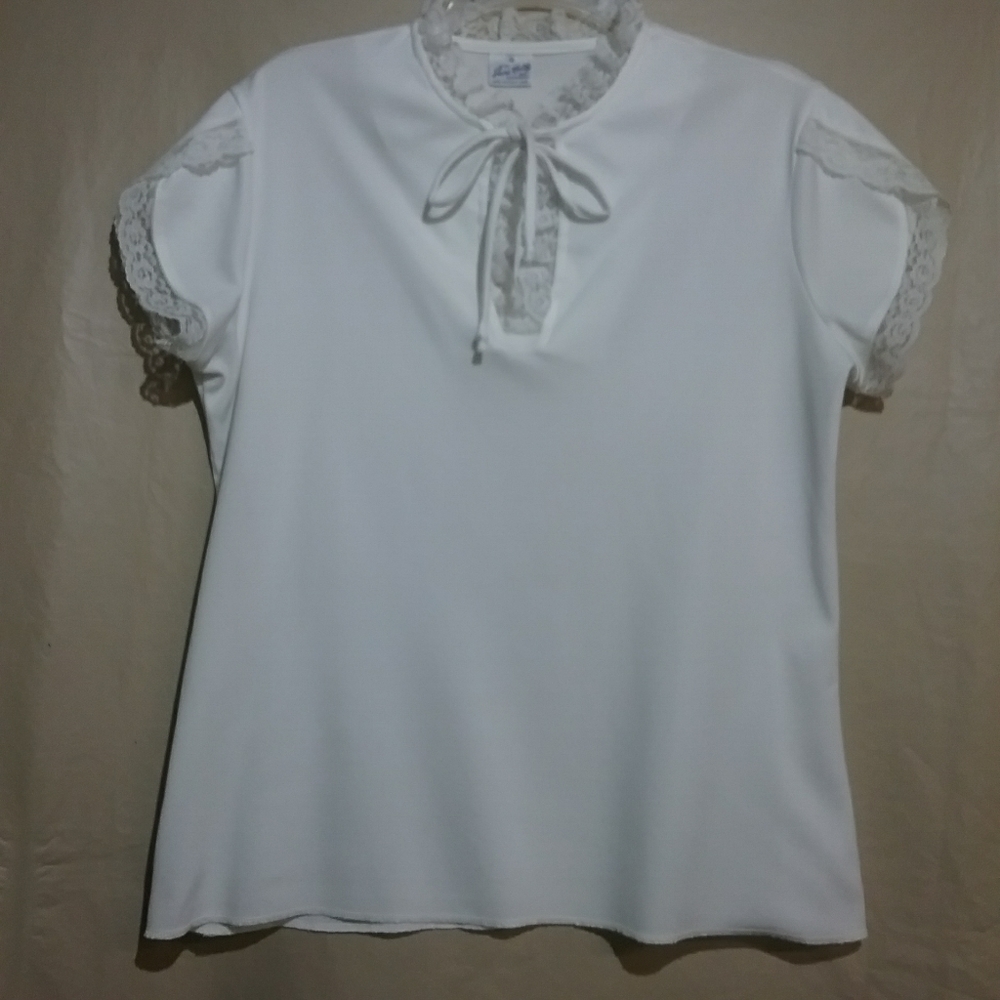 Jane Holly women's secretary polyester blouse size 16 Vintage